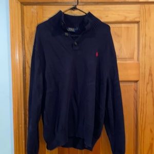 Mens Polo Dress Sweater Quarter Button